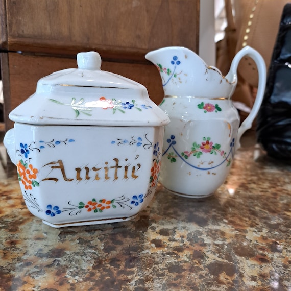 Sugar Bowl Milk Jug Set Crockery Bridal Service 1900 Ceramic Etsy