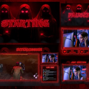 Twitch Devil Overlay Animated, Ghost Twitch Overlay, Twitch Horror Animated Overlay, Black & Red Twitch Overlay, Spooky, Ghost, Devil