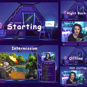 Twitch Animated Overlay Cozy Gaming Room, Cute Animated  Stream Overlays, Lofi Overlay Twitch