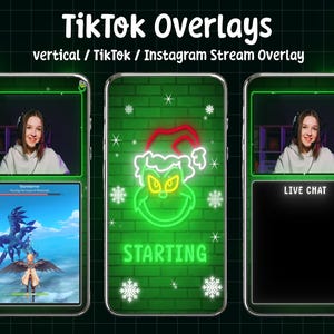 TikTok Streaming Overlay, Animated TikTok Live Overlay, Vertical Stream Overlay, Gaming Overlay