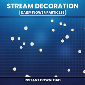 Animated Flowers Twitch Overlay, Daisy Flower Overlay, Flowers Stream Decoration, Vtuber Overlay, Daisy, Flowers, Cute, White Flowers