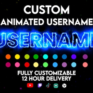 Animated Twitch Overlay Custom Username, Twitch Username Overlay, Stream Animated Overlay, Fire, Electric, Neon, Glowing, Custom