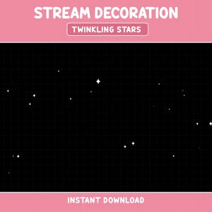 Decoración de transmisión con estrellas centelleantes animadas / Superposición de Twitch con destellos blancos / Partículas de galaxia brillante / Decoración de Twitch / Transmisión personalizada