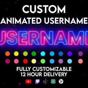 Custom Animated Twitch Name Overlay | Streamlabs, Twitch, OBS, TIK TOK, Youtube - Fire, Electric, Glow Effects, Twitch Add on