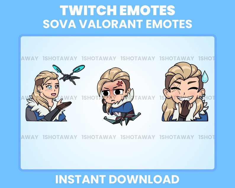 Sova Jett Valorant Emotes, Sova Valorant Twitch Emotes, Valorant Sova