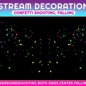Animated Confetti Stream Decoration, Happy Birthday Party, Celebrate Party, Colorful Falling Confetti Twitch Overlay, Twitch Add on