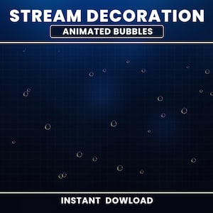 Animated Bubbles Twitch Overlay, Bubbles Twitch Overlay, Heart Bubble Particles, Vtuber Animated Overlay, Underwater, Sea, Ocean, Bubbles
