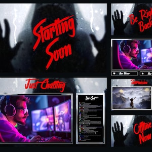 Horror Twitch Animated Overlay, Ghost Overlay, Spooky Overlay Twitch, Halloween Stream Overlay, Dead By Daylight Overlay