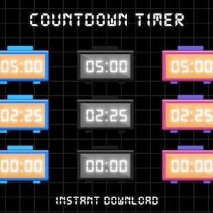 Stream Countdown Timer, Timer for Twitch and Kick, Digital Clock, Starting Soon, Animated Overlay, Stream Overlay