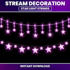 Animated Twinkling Stars Stream Decoration | Purple Twitch Overlay | Twitch Star Lights | Twitch Decoration | Cute Aesthetic
