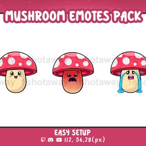 Mushroom Emotes Twitch, Twitch Mushroom Emotes, Cute Mushroom Emotes, Mushroom Happy, Angry, Crying