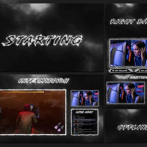 Black and White Horror Twitch Overlay, Horror Stream Overlay, Spooky Overlay Twitch, Twitch Animated Black White Overlay, Halloween Overlay
