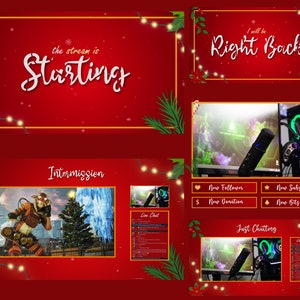 Christmas Stream Overlays, Animated Snowflakes Twitch Pack, Christmas Stream Pack, Twitch Overlay Christmas, Christmas Overlay Twitch