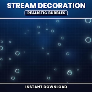 Animated Bubbles Stream Decoration, Bubbles Twitch Overlay, Realistic Bubbles Overlay, Underwater Bubbles, Particles Floating, Vtuber Assets