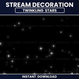 Animated Twinkling Stars Stream Decoration | Glowing White Sparkles Twitch Overlay | Shinning Galaxy Particles | Twitch Decoration