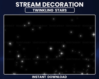 Animated Twinkling Stars Stream Decoration | Glowing White Sparkles Twitch Overlay | Shinning Galaxy Particles | Twitch Decoration