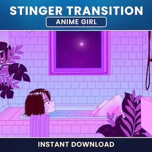 Twitch Stinger Transition, Anime Girl Transition, Animated Stream Transition, Anime Stream Transition, Cute Stream Stinger