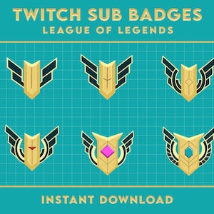 Twitch Sub Badges League Of Legends, League Of Legends Badges,  League Of Legends Ranks, Medal Badges, Twitch Subscriber Badges, Bit Badges