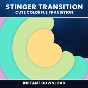 Twitch Stinger Transition, Cute Colorful Transition, Animated Stream Transition, Stinger Stream Transition, Cute Stream Stinger