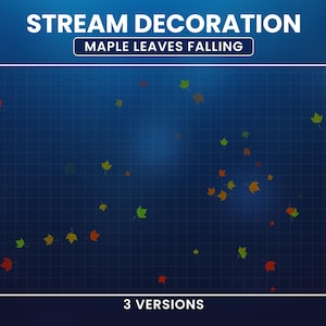 Animated Maple Leaves Stream Decoration, Colorful Leaves Falling Twitch Overlay, Autumn Leaves Falling, Maple Leaves Falling, Falling Leaves