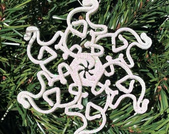 Elephant Snowflake Ornament, Elephant Christmas Ornament, Elephant Christmas Gifts