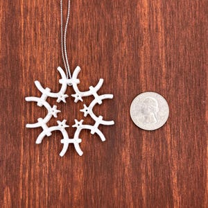 Mini Pisces Snowflake Ornament, Pisces Zodiac Symbol, Astrology Christmas Gifts, Gifts for Astrology Lovers, Christmas in July