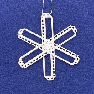 Harmonica Snowflake Ornament, Christmas Ornament, Holiday Decor for Harmonica Players, Blues Musicians