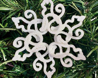 Cat Ornament Snowflake, Kitten Christmas Ornament, Cat Holiday Decor