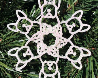 French Bulldog Ornament, Snowflake French Bulldog Christmas Ornament, Frenchie Ornament, Gifts for Dog Lovers, Secret Santa gifts