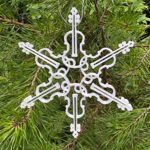 Violin Ornament Snowflake, Violin Christmas Ornament, Gifts for Orchestra, Symphony, Violin Teachers, Music Teachers