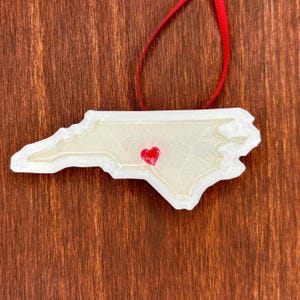 Charlotte Ornament, North Carolina Christmas Ornament, Hometown Ornament, Personalized NC State Gift, Moving Away Present, Charlotte NC