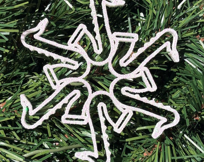 Featured listing image: Saxophone Ornament Snowflake: Unique Holiday Decor for Music Lovers, Teachers, Jazz Musicians, Marching Band