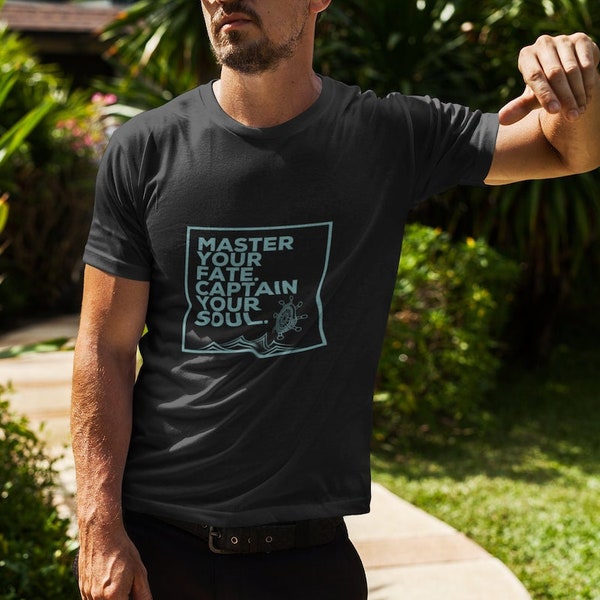 Master Your Fate Statement Tees, Captain Your Soul T shirts, Men and Women's Black Tees, Tops