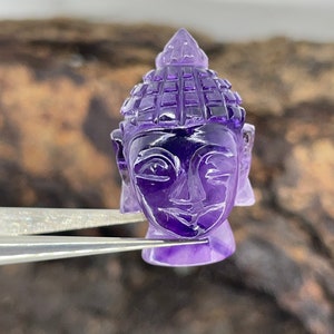 Amethyst Buddha Head | Valentine&#39;s Day Gift | Handmade Carving Buddha | Amethyst Necklace | Amethyst Gemstone | Best Friend Gift | Buddhism