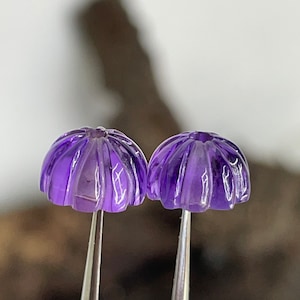 Amethyst Carved Muskmelon Shape Carving, Melon Shape Gemstone, Gemstone For Jewellery, Amethyst Carving, Muskmelon, Amethyst Muskmelon