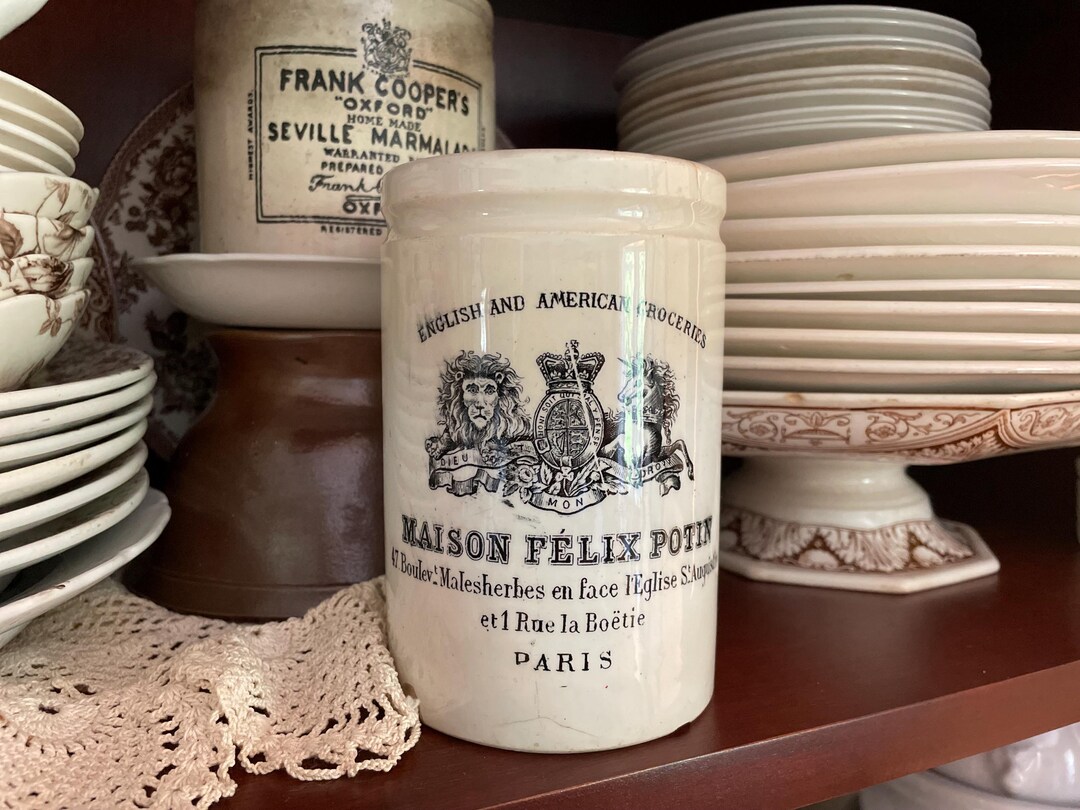 The Rarest Grosseries Rare Antique Maison Félix Potin Paris Ironstone Advertising Jar ...