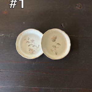 Assorted Antique Butter Pats – Mismatched Set of Vintage Floral China Butter Dishes
