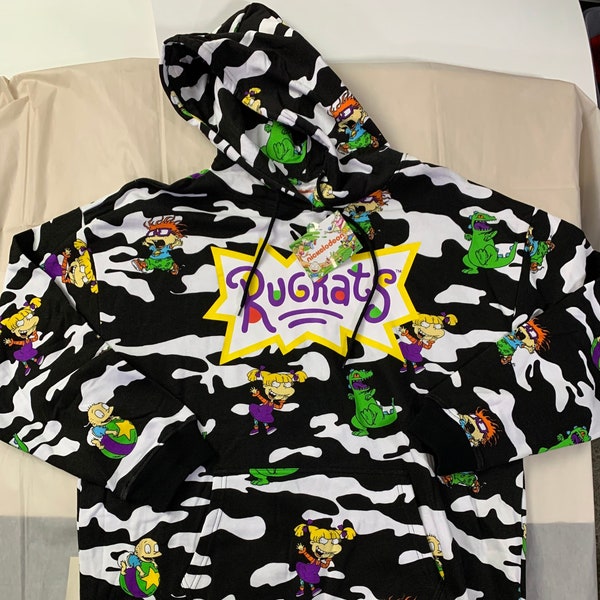 Nickelodeon Rugratz Vintage All Over Print Hoodie Size 3XL Adult  NWT