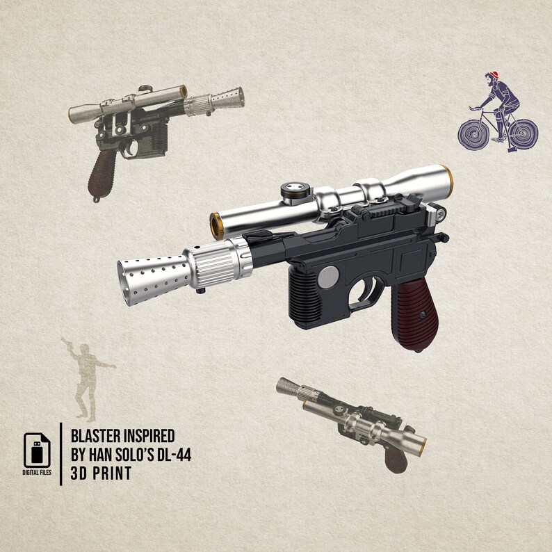 Cosplay 3D Printable Blaster Inspired by Han Solo's DL-44 - Etsy Australia
