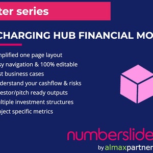 EV Charging Hub financial model template - one page model