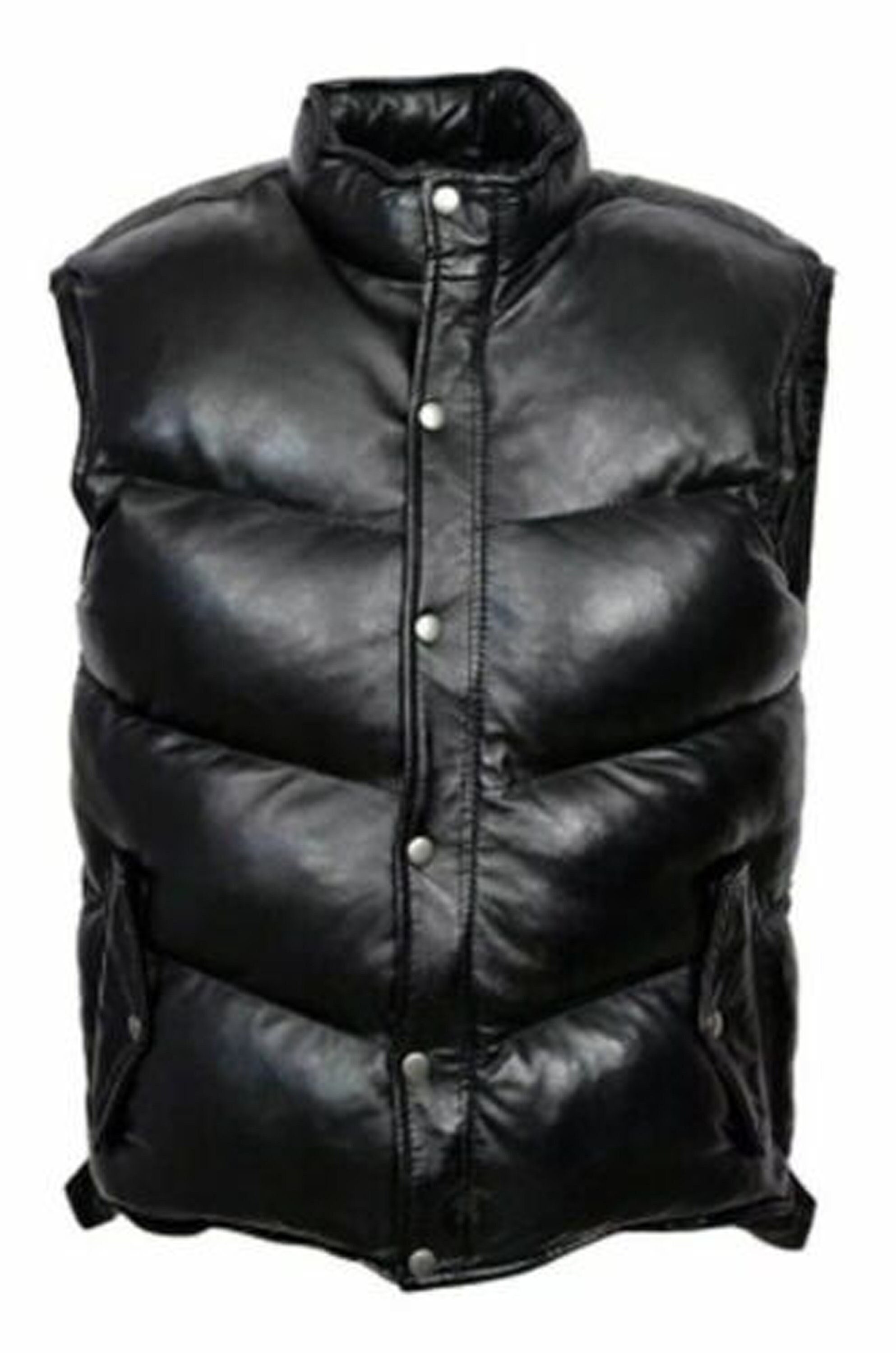 Leather Puffer Vest - Etsy