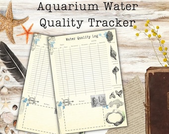 Aquarium Water Quality Tracker, Fish Health Log, Pet Maintenance, Aquarium Care Journal.