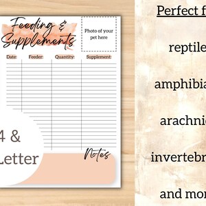 Photo inspiration: Fresh Look at Reptile Feeding Tracker Pet Food Planner Printable Feeding Schedule