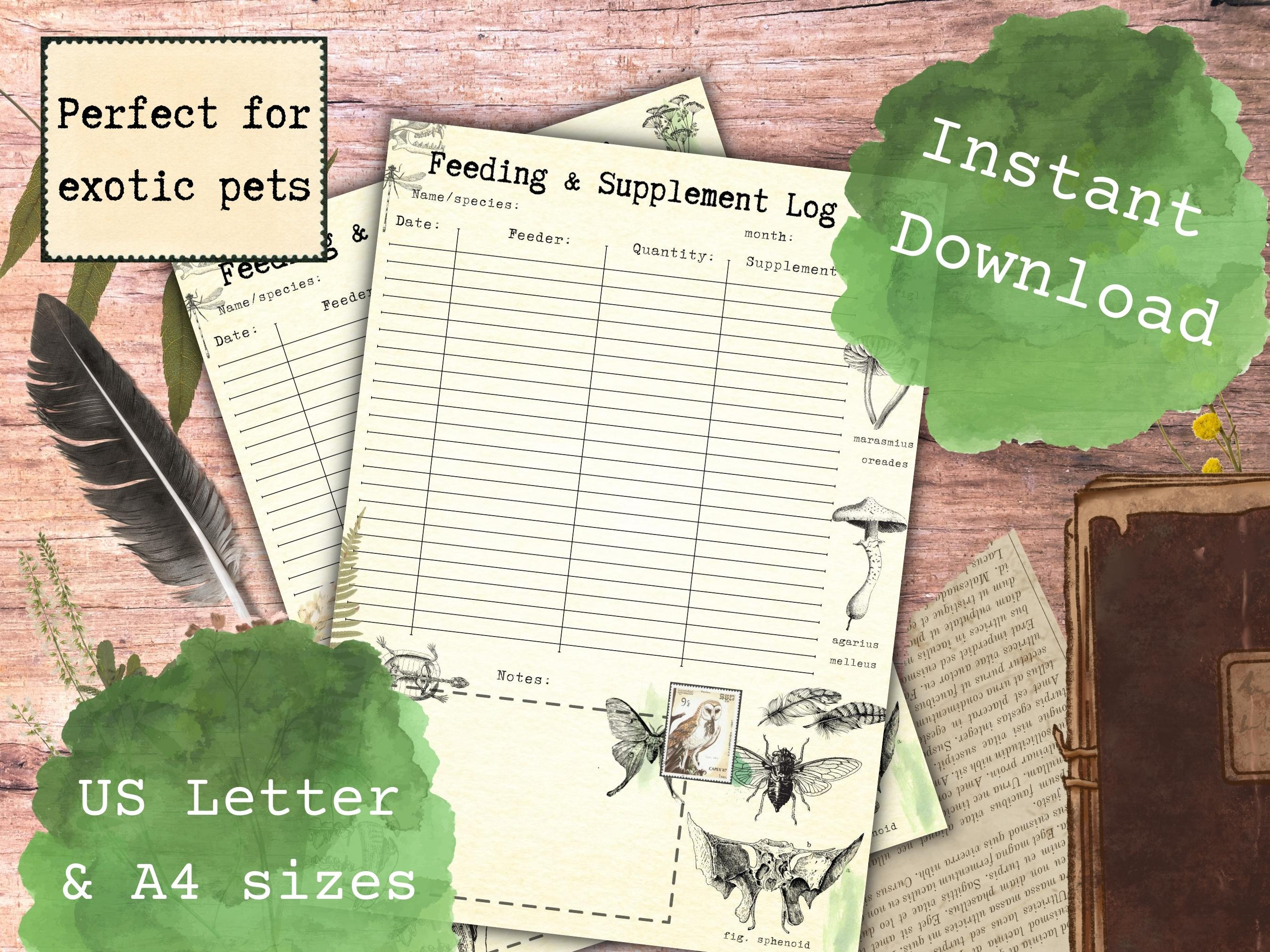 Photo inspiration: Fresh Look at Reptile Feeding Tracker Printable Pet Food Planner Feeding Schedule