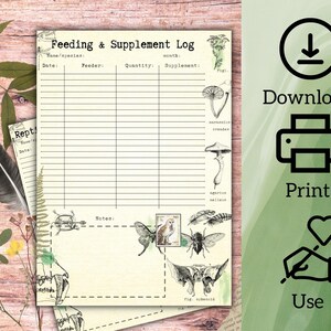 View of Reptile Feeding Tracker, Printable Pet Food Planner, Feeding Schedule ...
