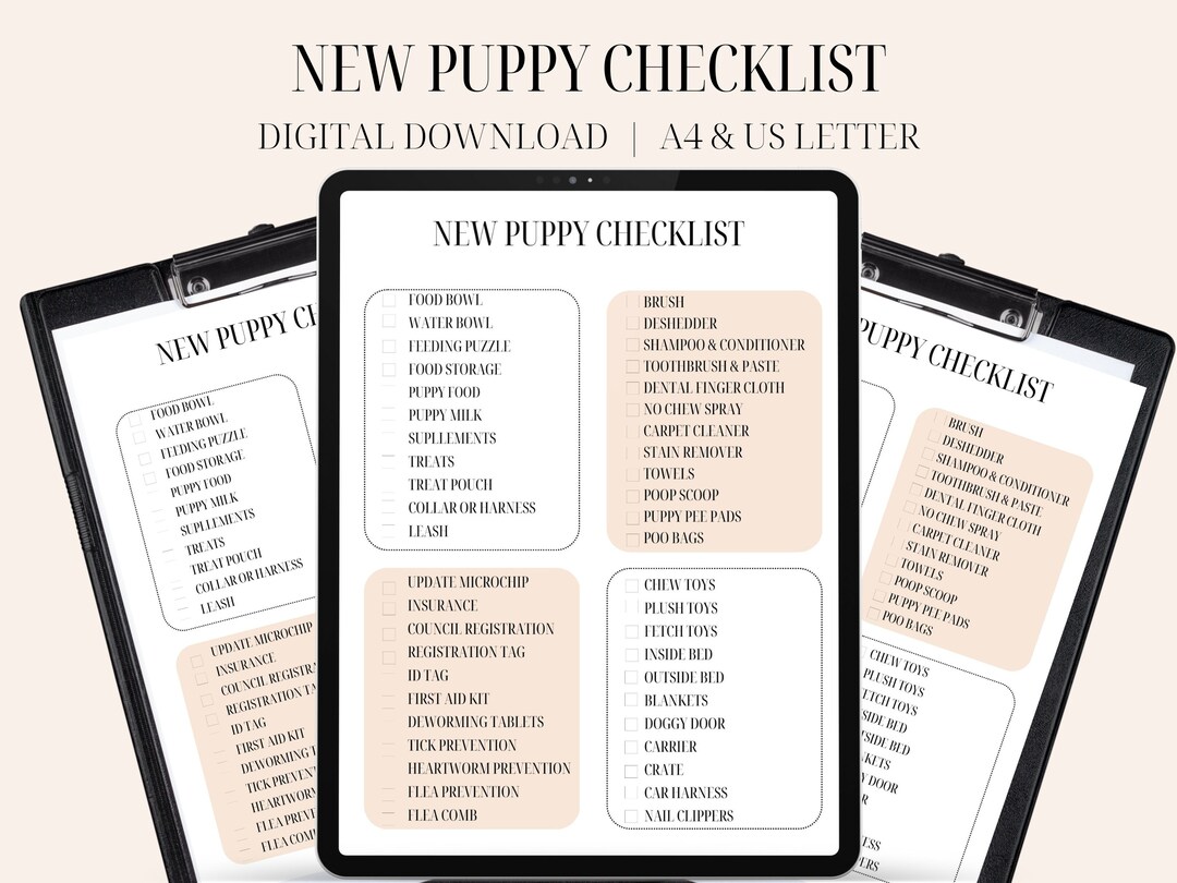 New Puppy Checklist, Puppy Adoption to Do List, Puppy Adoption Care