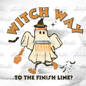 Häxans väg till mållinjen PNG, Mamma PNG, Mamma-png, Halloween-mamma PNG, Halloween-löpande mamma PNG, Ghost Mama-tröja, Retro Halloween bild 1