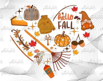 Love Fall Y'All PNG, Heart Fall PNG, Fall Png, Pumpkin Fall Vibes, Peace Love Png, Thanksgiving PNG, Sublimation