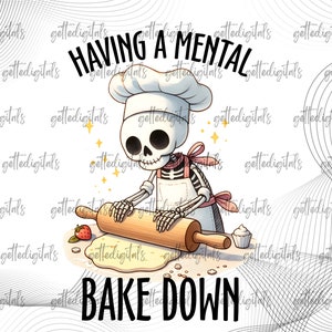 Tener un horneado mental PNG, Diseño de sublimación de esqueleto de cocina, Cráneo para hornear Cook Witchy Chef Camiseta Taza Archivo PNG, Descarga digital