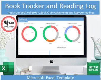 Book Collection Tracker I Book Reading Log | Microsoft Excel I